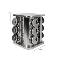 Porta Temperos de Inox Giratório 12 Potes Porta Temperos de Inox Giratório 12 Potes