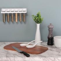 Porta Temperos de Parede Condimento 6 Potes Especiarias Tampa Dosadora para Cozinha