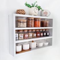 Porta Temperos Decorativo em MDF Branco parede cozinha