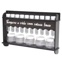 Porta Temperos e Condimentos Cozinha Kit 15 potes de Temperos Mdf Luxo