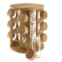 Porta Temperos E Condimentos Giratorio 12 Peças LUXO - MADEIRA Porta Temperos E Condimentos Giratorio 12 Peças LUXO - MADEIRA