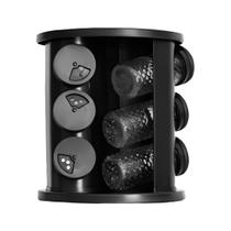 Porta temperos e Condimentos Giratório Com 9 Potes de vidro Preto - Belovidro Porta temperos e Condimentos Giratório Com 9 Potes de vidro Preto - Belovidro