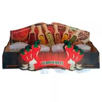 Porta Temperos e Condimentos Gourmet de Parede em Madeira - Chilli