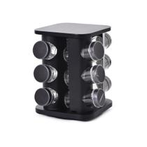 Porta Temperos e Condimentos Inox Preto Giratório 12 peças - Wincy Casa Porta Temperos e Condimentos Inox Preto Giratório 12 peças - Wincy Casa