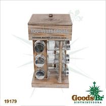 Porta Temperos Em Madeira Com 12 Potes Goods Br