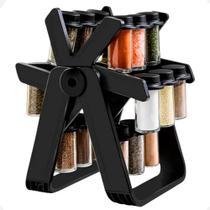 Porta temperos giratório roda gigante com 18 potes em vidro para temperos condimentos - Spice Rack