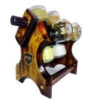 Porta Temperos Gitarório com Manivela e 8 Potes