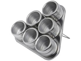 Porta Temperos Inox 6 Peças Bon Gourmet - 3688 Porta Temperos Inox 6 Peças Bon Gourmet - 3688