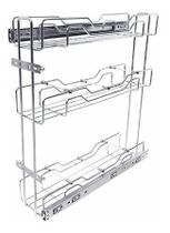 Porta Temperos Latas/óleo Triplo Deslizante Inox Jomer 3394 Porta Temperos Latas/óleo Triplo Deslizante Inox Jomer 3394