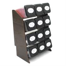 Porta Temperos mini prateleira 12 Potes em Mdf Pintado Pote tempero Condimentos Mantimentos Original