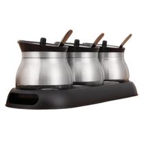 Porta Temperos / Molhos Inox e Vidro 7 peças Super Saldão Porta Temperos / Molhos Inox e Vidro 7 peças Super Saldão