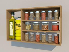 Porta Temperos Nicho Cozinha Suporte Suspenso Especiarias Mdf