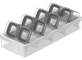 Porta Temperos Organizador Hermético 9 Peças Gaveta Clear Ou