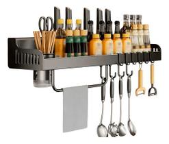 Porta Temperos Organizador Suspenso Cozinha Preto