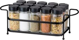 Porta Temperos Suporte Aço Preto Com 15 Potes 8329 Passerini