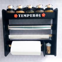 Porta temperos Vaquinha porta condimentos com 5 potes decorados