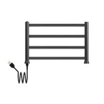 Porta Toalha Aquecido Round Bivolt 55W Preto Fosco Thermo