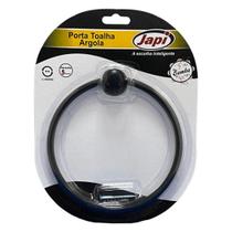 Porta Toalha Argola Kit Samba Preto Japi 15cm Porta Toalha Argola Kit Samba Preto Japi 15cm