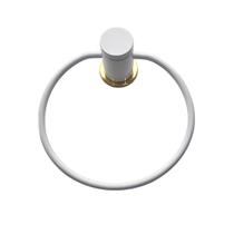 Porta Toalha Argola Línea Branco / Dourado Deca - 2050.E.SL Porta Toalha Argola Línea Branco / Dourado Deca - 2050.E.SL