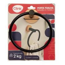 Porta toalha bambu e ferro ck7637 clink Porta toalha bambu e ferro ck7637 clink