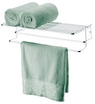 Porta toalha banheiro suporte para toalha com prateleira 55cm Future aço cromado 1600