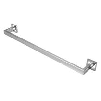 Porta Toalha Banho Barra Quadrado Cromado Luxo 100% Metal