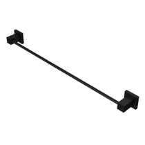 Porta Toalha Banho Para Banheiro Preto Fosco Square Luxo