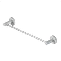 Porta Toalha Barra 45cm Aço Inox e Metal Escovado Acetinado Modelo Athenas