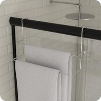 Porta Toalha Box Toalheiro Duplo Para Banheiro Cromado ARM