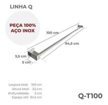 Porta Toalha De Banheiro 1 Metro Aço Inox 304 Q-T100Olt Porta Toalha De Banheiro 1 Metro Aço Inox 304 Q-T100Olt