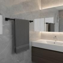 Porta Toalha De Banheiro 50cm Aço Inox 304 Preto Fosco Q-T50PF