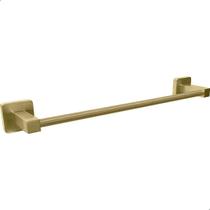 Porta Toalha De Banho 40cm Dourado Escovado Toalheiro Simples Acessório Suporte de Parede Lavabo Gold Metal Inox 304 Quadrado