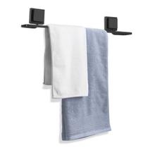 Porta Toalha de Banho 50cm Adesivo Dupla Face 3M Preto Fosco - 2571 Arthi