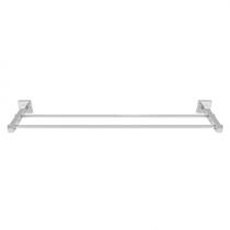 Porta Toalha de Banho Duplo 62cm Inox Square Ducon Metais Cinza/Cromado Porta Toalha de Banho Duplo 62cm Inox Square Ducon Metais Cinza/Cromado