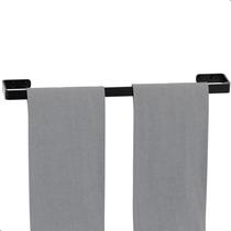 Porta Toalha De Banho Para Banheiro Preto Fosco Plus