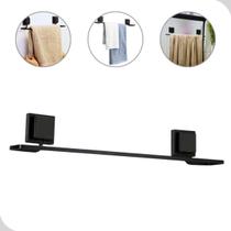 Porta toalha de banho piatina black com fita 3m sem furos