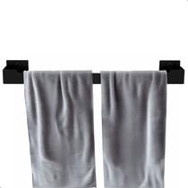 Porta Toalha De Banho Preto De Parede Dupla Fixação SF.ELG Porta Toalha De Banho Preto De Parede Dupla Fixação SF.ELG