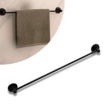 Porta Toalha de Banho Preto Fosco Alumínio e Inox FIxação Dupla Pintura Automotiva Porta Toalha de Banho Preto Fosco Alumínio e Inox FIxação Dupla Pintura Automotiva