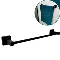 Porta Toalha de Banho Preto Fosco Toalheiro Reto 40cm Metal Barra Aço Inox 304 Suporte Parede Banheiro Lavabo Porta Toalha de Banho Preto Fosco Toalheiro Reto 40cm Metal Barra Aço Inox 304 Suporte Parede Banheiro Lavabo