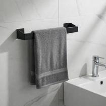 Porta Toalha de Rosto Aço Inox - Preto