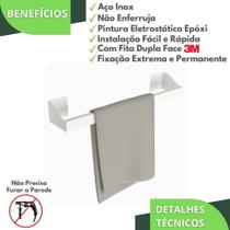 Porta Toalha De Rosto Adesivo Autocolante Branco Df - Metalcromo