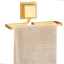 Porta Toalha de Rosto Barra Banheiro Lavabo Toalheiro Sem Furo Fixação Dupla Face Dourado