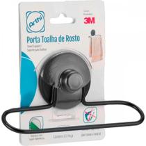 Porta Toalha De Rosto Metal Arthi Com Fixacao Adesiva Preto - 3441