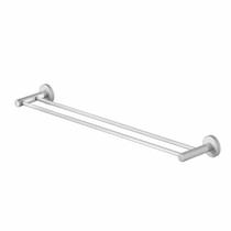 Porta Toalha Duplo 75Cm Athenas Inox E Metal Escovado