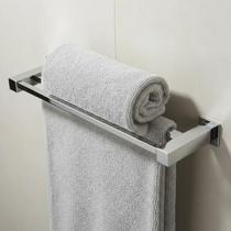 Porta Toalha Duplo De Banheiro 50cm Aço Inox 304 Q-TD50