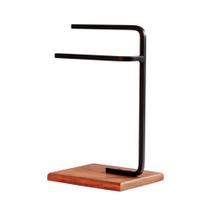 Porta Toalha Duplo Para Pia e Bancada com Base Peroba Level Wood