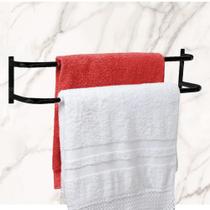 Porta Toalha Duplo Preto