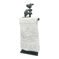 Porta Toalha Lavabo de Bancada Provençal Suporte Verde Porta Toalha Lavabo de Bancada Provençal Suporte Verde