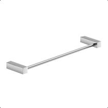 Porta Toalha Lavabo Suporte Quadrado 40cm Modelo Troia Prata Alto Brilho