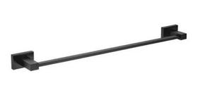 Porta Toalha Linear 45cm. Quadrado Dupla Fixação Preto Fosco